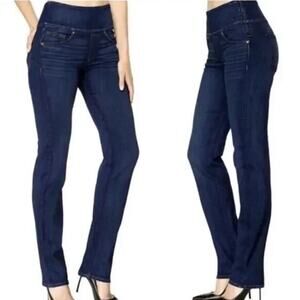 SPANX Signature Waist Slim Boot Jeans Blue Women's Size 30 Back Zip $148 MSRP